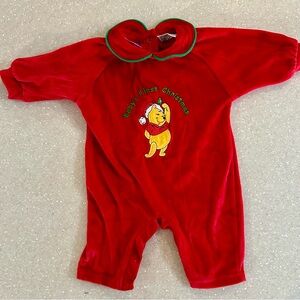 Disney Red Baby Christmas Footie